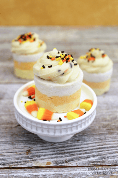 How to Make Candy Corn Bath Bomb Parfaits - Multicolored fizzing bath treats made with rich cocoa butter and sweet almond oil